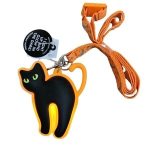 NWOT Halloween Black Cat Lanyard Keychain Pocket *Bac Holder Bath & Body Works